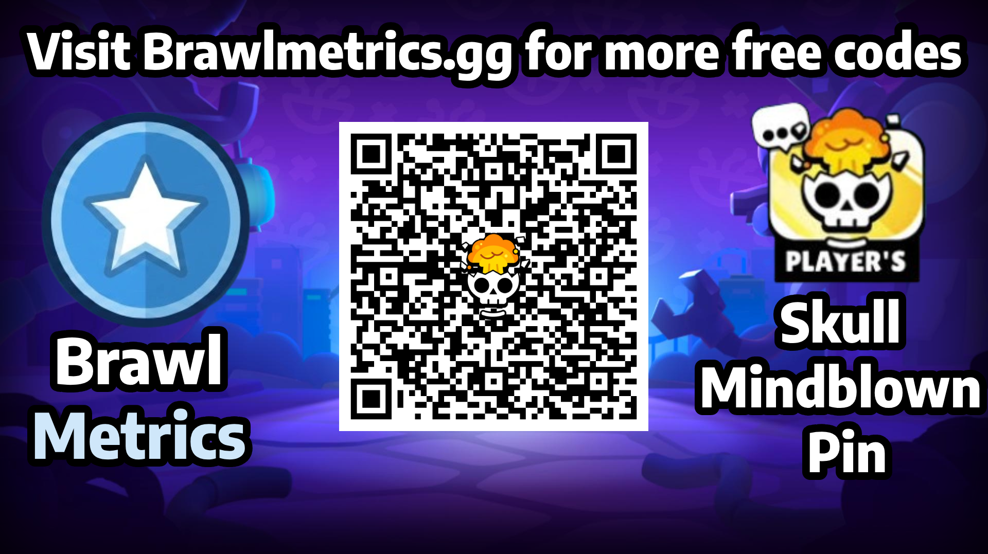Skull Mindblown Pin free reward QR code
